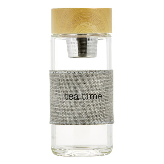 Tea Time Glass Water Bottle Tea Infuser